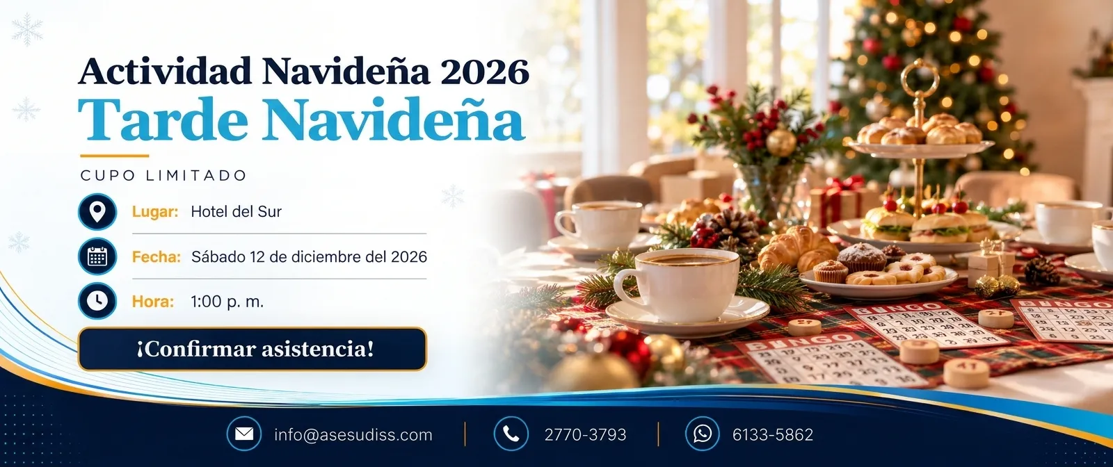 Diapositiva evento tarde navideña de ASESUDISS